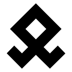 Odal-Rune mit Serifen, schwarz auf transparentem Hintergrund
