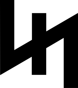 Liegende Gibor-Rune bzw. Wolfsangel, schwarz auf transparentem Hintergrund